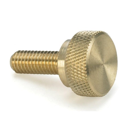 Morton Thumb Screw, #6-32 Thread Size, Machined Finish Brass, 5/16" Head Ht 5182